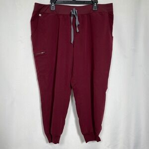 FIGS Technical Collection Zamora Burgundy Maroon Jogger Scrub Pants Women's 3XL